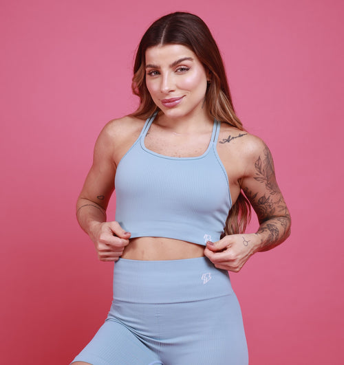 Top Nadador Alças Seamless - Azul Calma
