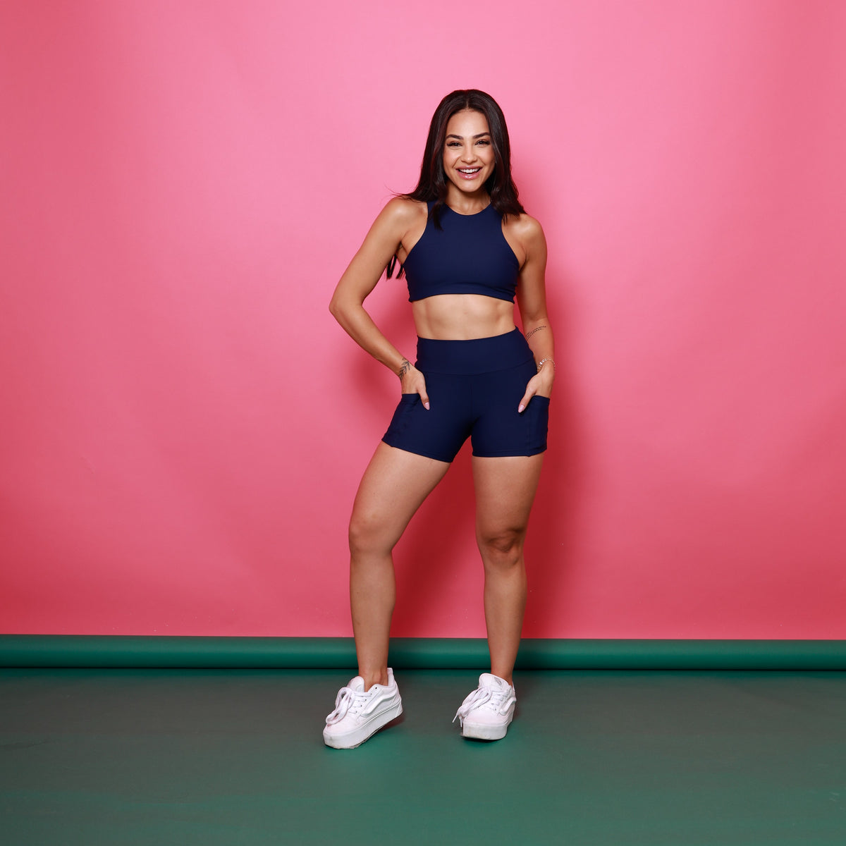 Top Cropped Move - Azul Marinho
