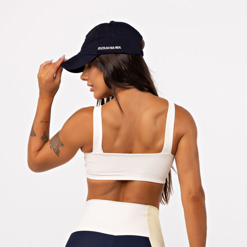 Top Camiseta Decote Quadrado - Off White