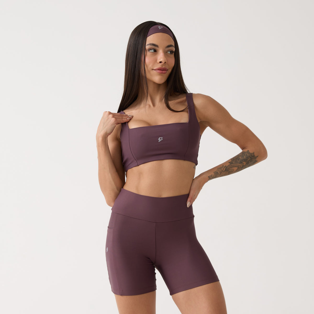 Top Camiseta Decote Quadrado - Ameixa