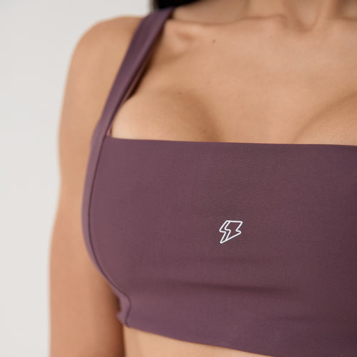 Top Camiseta Decote Quadrado - Ameixa