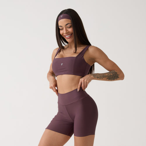 Top Camiseta Decote Quadrado - Ameixa