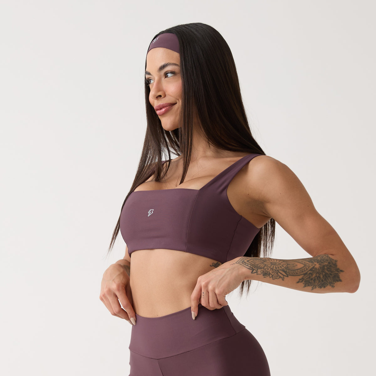 Top Camiseta Decote Quadrado - Ameixa