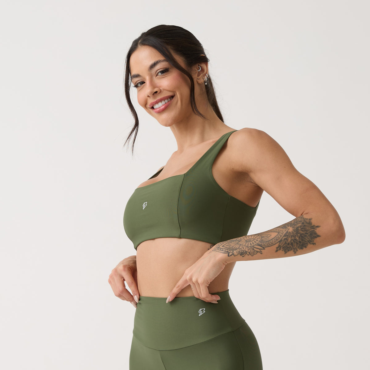 Top Camiseta Decote Quadrado - Verde Oliva