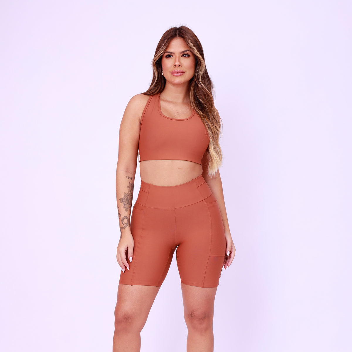 Top Nadador Bolso Running - Chocolate